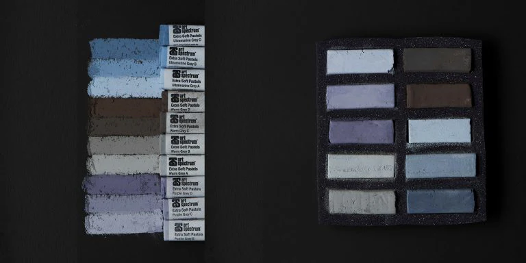Art Spectrum Extra Soft Square Pastel Set Of 10 Warm Greys - Nail Gallerys