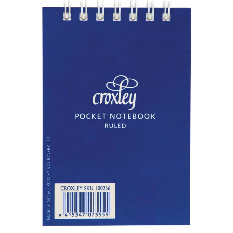 Croxley Notebook Ruled Pocket Top Opening 76x111mm Blue Cover 50 Leaf - Nail Gallerys