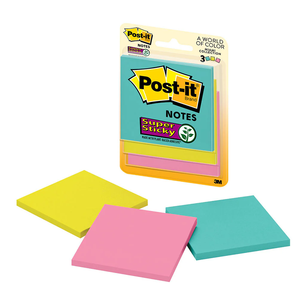 Post-it Super Sticky Miami 3321-ssmia Size Size 76mm X 76mm 45 Sheet Pack 3 - Nail Gallerys