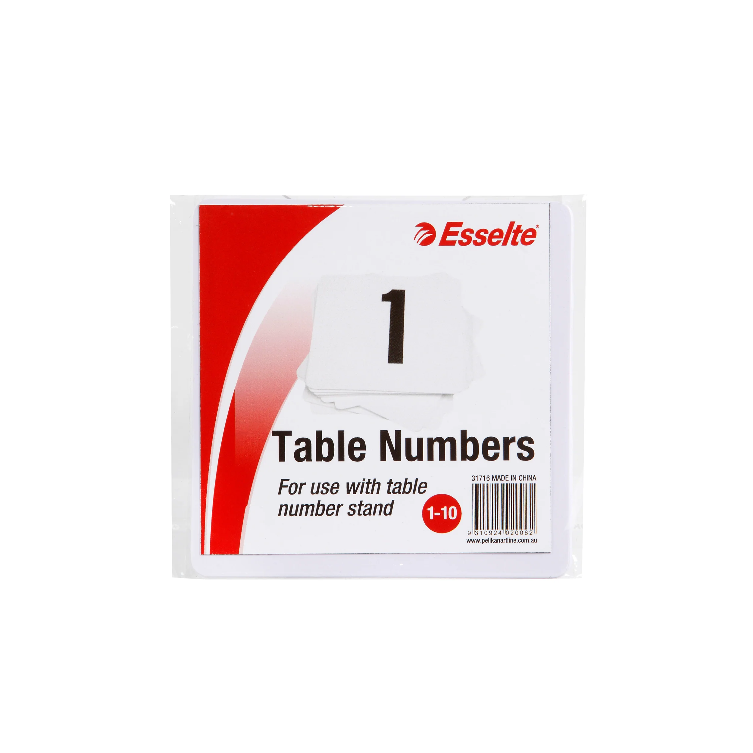 Esselte Table Numbers 10cm White Pack Of 10 - Nail Gallerys