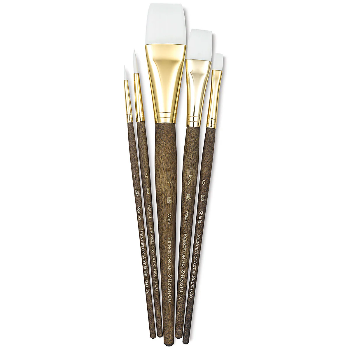 Princeton Real Value Synthetic White Taklon 9144 Brushes Set Of 5 - Nail Gallerys