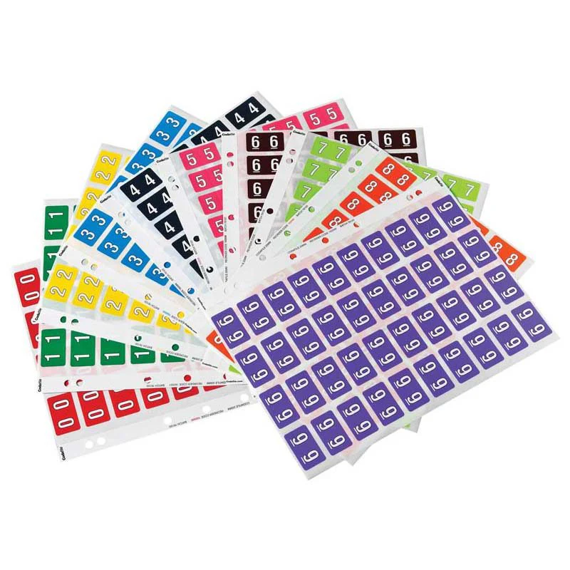 Codafile Label Numeric Miniset 0-9 Pack Of 10 Sheets 25mm - Nail Gallerys