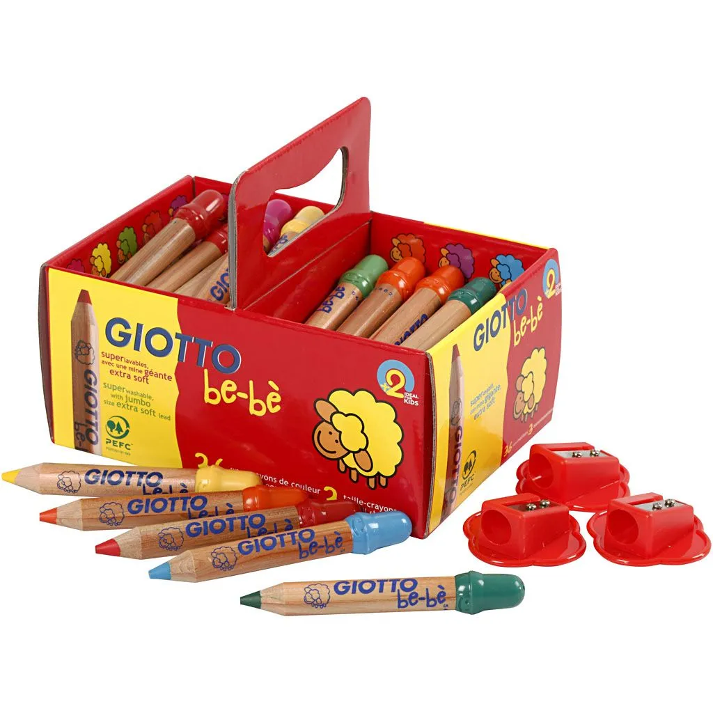 Giotto Be-Be Large Wooden Pencils With Sharpeners School Pack of 36 - Nail Gallerys