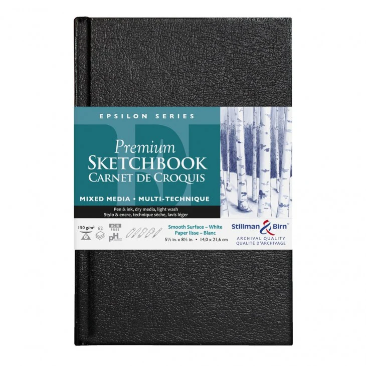 Stillman & Birn Epsilon Hardback Sketchbooks 150gsm White Plate 62 Sheets - Nail Gallerys