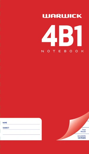 Warwick Notebook 4b1 64 Leaf Ruled 7mm 165x100mm - Nail Gallerys