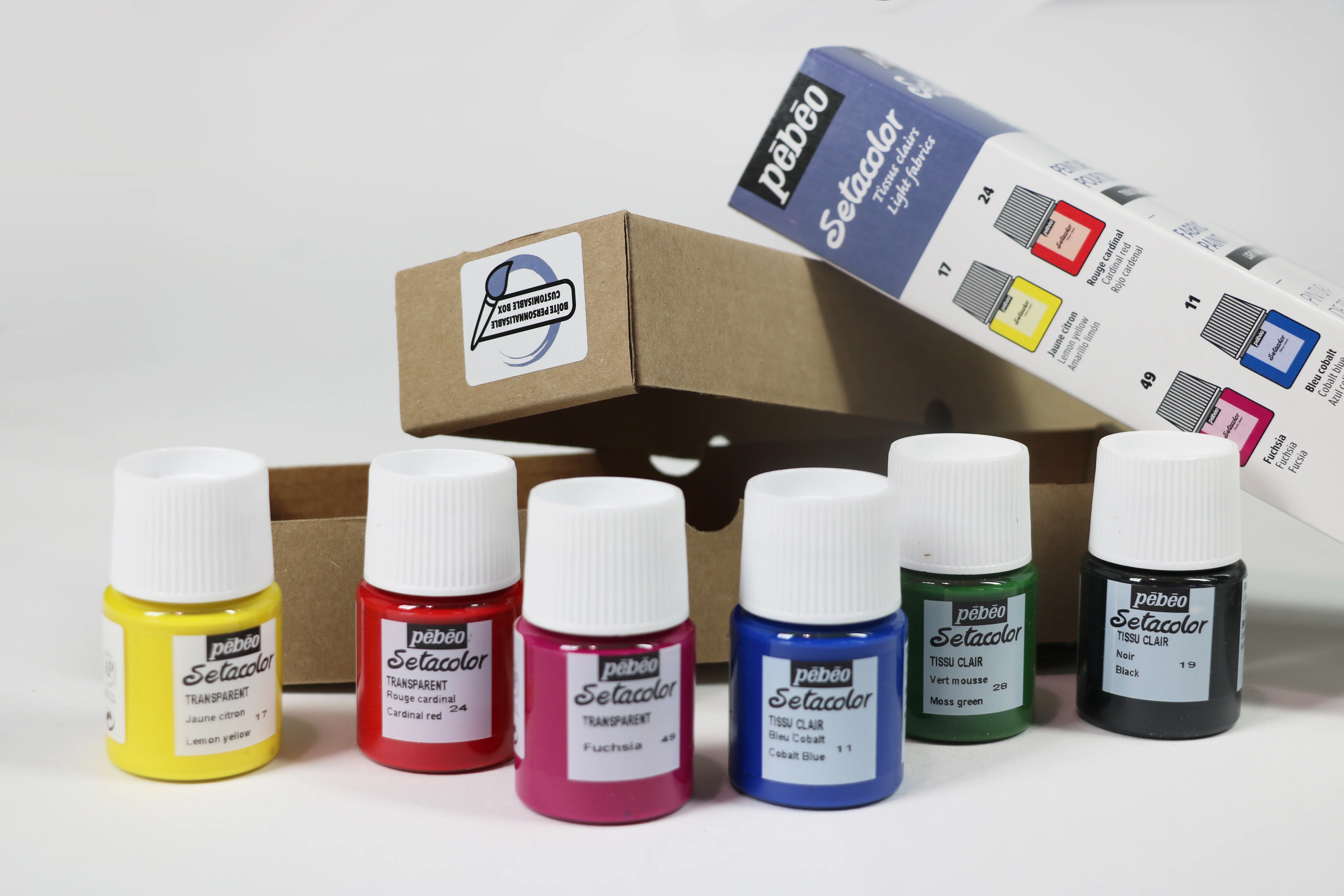 Pebeo Setacolor 20ml Light Fabric Matt Paints Set Of 6 Assorted Colours - Nail Gallerys