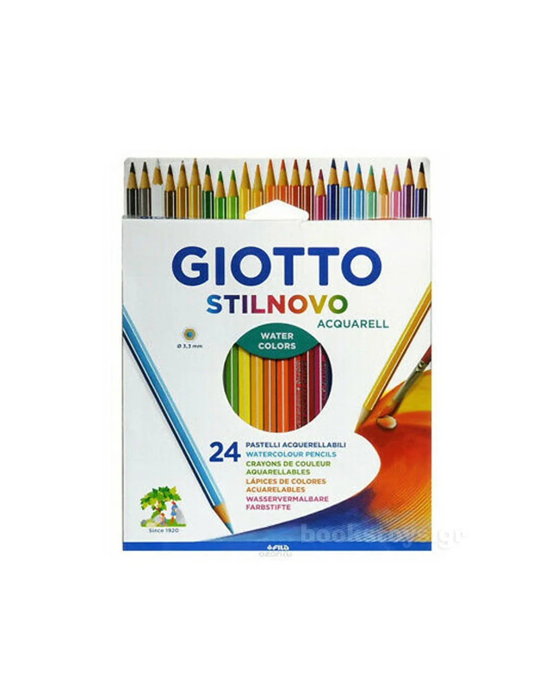 Giotto Stilinovo Aquarell Colouring Pencils Assorted Pack of 24 - Nail Gallerys