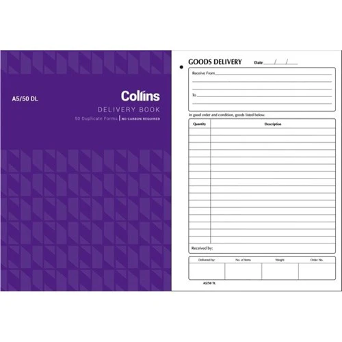 Collins Goods Delivery A5/50dl Duplicate No Carbon Required - Nail Gallerys