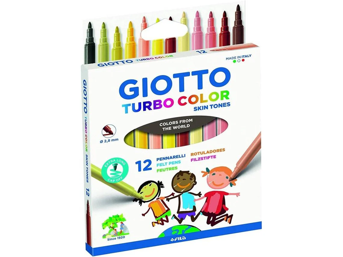 Giotto Skin Tone Felt Pens Pack of 12 - Nail Gallerys