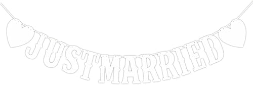TYFGRT 1 Pièce Bannière Just Married, Décoration Just Married, Décorations De Mariage en Plein Air, Décoration De Scène De Fête, Bannière De Guirlande De Décoration De Mariage, Guirlande Just Married - Nail Gallerys