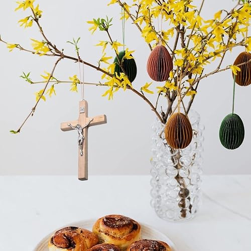 Croix Murale en Bois jésus catholique Plaque Artisanale Croix Murale Crucifix Mural Suspendu avec Trou pour décoration Murale d'église à la Maison - Nail Gallerys