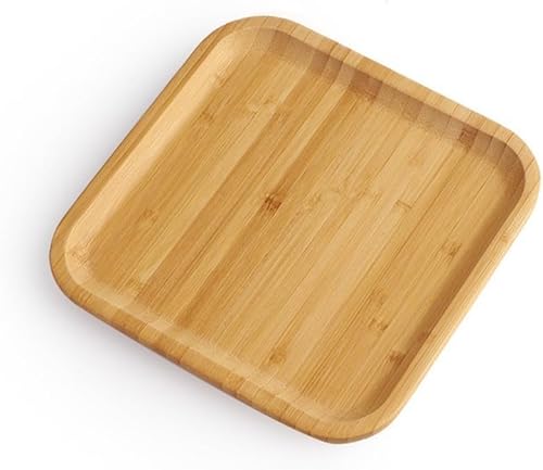 Plateau de service classique en bois, améliore l'apparence des tables de salle à manger et de coiffeuse, plateau de service carré en bois, (25 x 25 x 1,5 cm) - Nail Gallerys