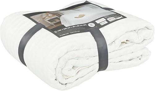 Atmosphera - Dessus de lit Kalia 240x260cm Blanc - Nail Gallerys