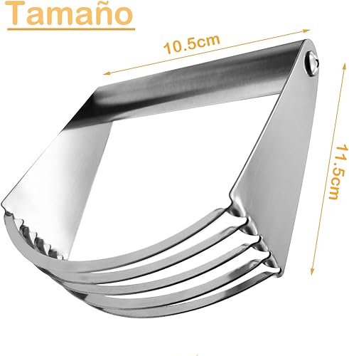 Coupeur de pâte en acier inoxydable, mélangeur de farine, mélangeur de pâtisserie, mélangeur de pâte manuel - Argent - Nail Gallerys