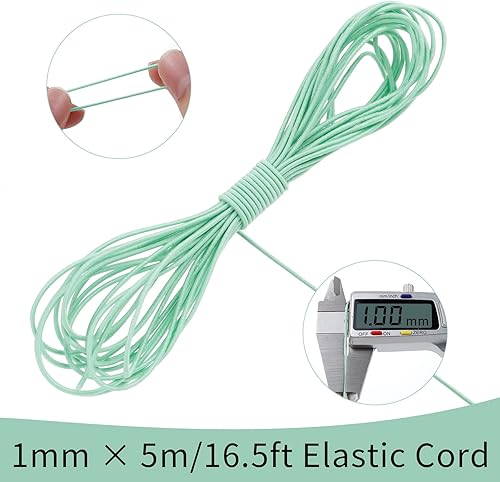 LEREATI Fil Elastique pour Bracelet, Fil Nylon 1mm x 5m Cordon Bracelet Cordon pour Collier, Fil pour Bracelet Perle, Bijoux, Artisanat, Chapeaux de Fête (Blanc Cassé) - Nail Gallerys