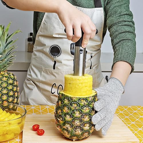 Asdirne Coupe Ananas, Decoupe Ananas avec Lame en Acier Inoxydable de Qualité Alimentaire et Poignée en ABS, Epluche Ananas, 24 CM, Noir - Nail Gallerys