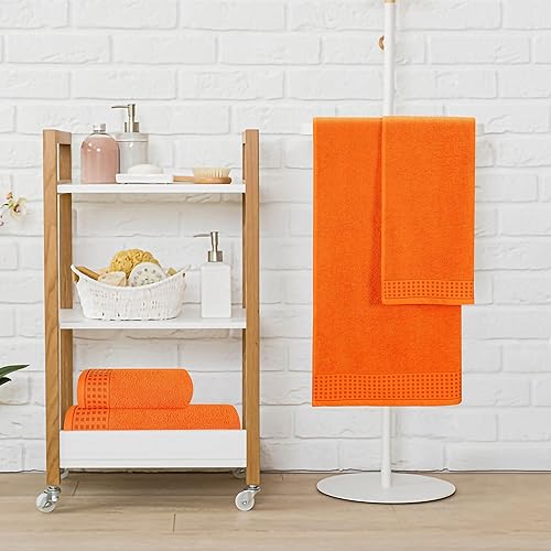 GLAMBURG Lot de 4 serviettes en coton ultra doux comprenant 2 serviettes de bain 70 x 140 cm, 2 serviettes 50 x 90 cm, pour un usage quotidien, compact et léger, bleu marine - Nail Gallerys