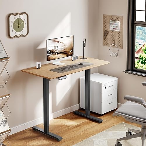 WOLTU Cadre de Bureau Assis Debout Électrique, Réglable en Hauteur 72-120cm, 4 Hauteurs de Mémoire, Anti-Collision, Noir - Nail Gallerys