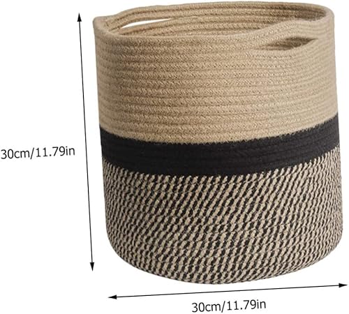 Cabilock Panier De Rangement Décoratif En Corde De Coton 1 Pièce Jaune Et Noir Diamètre De 30 Cm Pour Lorganisation De La Maison - Nail Gallerys