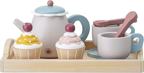 Bloomingville Jeu de 8 pièces en contreplaqué Bleu Nature Jaune Rouge - Nail Gallerys