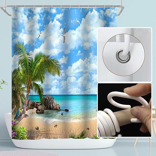 aupawdy Rideau Douche 180x180CM Rideau de Douche Anti Moisissure Rideaux de Douche Imperméable pour Salles de Bains, Baignoires Domestiques, Salles de Douche, Hôtels - Nail Gallerys