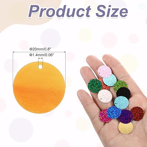 sourcing map Lot de 450 paillettes rondes et plates avec trou latéral pour loisirs créatifs, couture, loisirs créatifs, couture, loisirs créatifs, couture, loisirs créatifs, orange AB 20 mm - Nail Gallerys