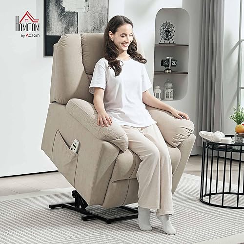 HOMCOM Fauteuil releveur électrique avec Fonction Massage et Chauffage, Fauteuil Relax électrique avec Dossier inclinable, Ports USB, télécommande, Fauteuil Relaxant pour Personnes âgées, Beige - Nail Gallerys