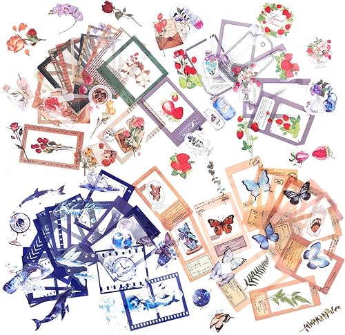 4 Paquets Scrapbook Autocollant Autocollant de Cadre Photo Décoration Photo Fabriqué en PET pour Album Photo Bricolage Scrapbooking Journal Intime Carnet Journaux l'artisanat (Whisper) - Nail Gallerys