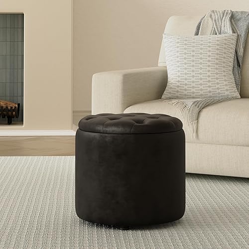 CLP Tabouret Pouf Pantin en Velours I Tabouret Coffre avec Espace De Rangement I Pouf Repose-Pieds, Couleur:Rose - Nail Gallerys