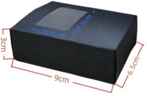 GYWHOOFT Lot de 25 boîtes en papier avec fenêtre, 9 x 6,5 x 3 cm, boîtes présentes en papier kraft avec fenêtre rectangulaire en PVC visible pour bonbons, bijoux, fêtes d'anniversaire de mariage - Nail Gallerys