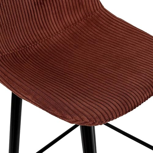 HOME DECO FACTORY, HD0284, Lot de 2 Chaises de Bar Cotele Scott Terra M2, Softness, Mobilier, Assise, Tabouret et Chaise de Bar, 46,5x100,5x49,5 cm, Hauteur Assise 70,5 cm, Terracotta Noir - Nail Gallerys
