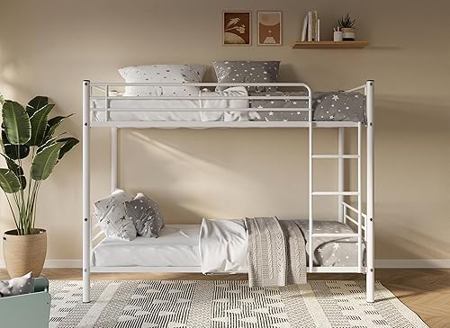 DecoInParis Lit superposé Twins en métal 90 X 190 cm + sommiers - Nail Gallerys