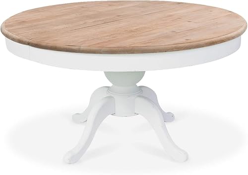 INTENSE DECO Table Ronde Extensible en Bois Massif SIDONIE Bois Naturel - Nail Gallerys