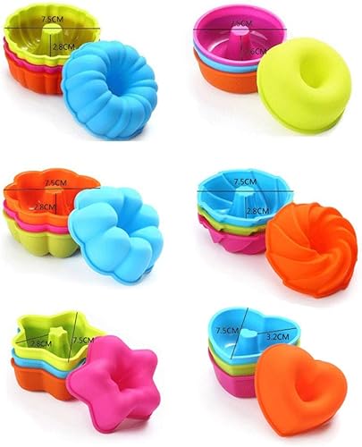 Lot de 30 moules en silicone anti-adhésif pour cupcakes, donuts, muffins, pâtisseries, fournitures de cuisine - Nail Gallerys