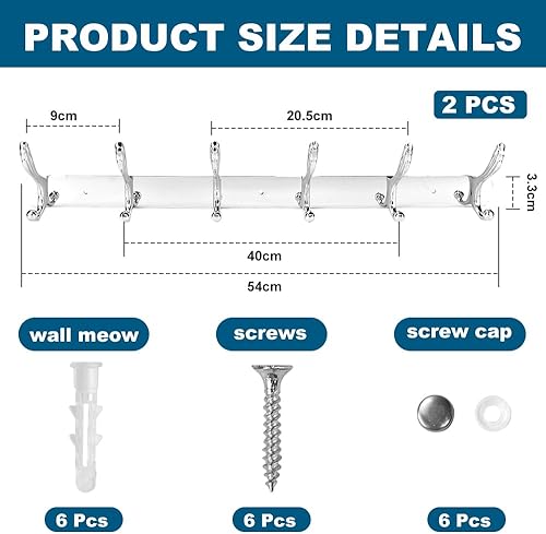 LPAMABA 2Pcs Porte Manteau Mural en Acier Inoxydable,Crochet Porte Manteau Salle de Bain,Patère Porte Manteau avec 6 Crochets, Porte Manteau Mural Argenté,Patere Porte Manteau Inox,pour Salle de Bain - Nail Gallerys