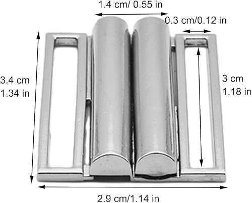 NHBETYS Fermeture de bikini en métal, argent et noir, boucles de curseurs rectangulaires, boutons Tri-Glide de 0,12 pouces, sangles de vêtements, sac à dos, accessoires pour couture, crochets et - Nail Gallerys