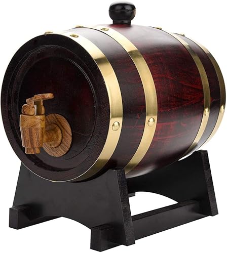 Baril de vieillissement en chêne Whiskey, Distributeur de tonneaux en bois de chêne en bois de chêne millésimé pour vieillir votre propre port de rhum à la bière et au whisky(1.5L) - Nail Gallerys