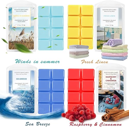 LA BELLEFÉE Fondants de Cire Parfumées Tartelettes Cire de Soja Naturelle pour Brûle Parfum, 48 Cubes Totaux - Nail Gallerys