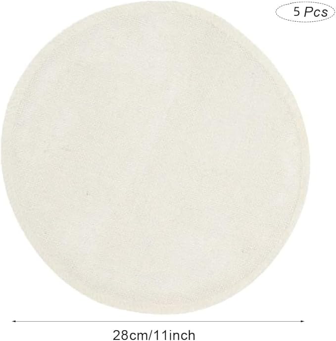 KOMUNJ Lot de 5 tapis de cuisson à vapeur, en coton, rond, réutilisable, pour cuiseur vapeur, panier vapeur, Dim Sum, petits pains vapeur 28 cm - Nail Gallerys