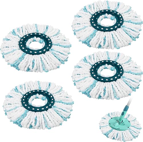 4 Pièces pour Leifheit Serpillière Têtes de Rechange, Compatible pour Leifheit Clean Twist Disc Mop, Système à Fibres Balai pour Leifheit Franges de Remplacement, pour Tous Types de Sols Balai twist - Nail Gallerys