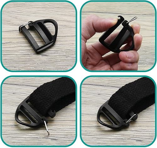 ECSiNG 5pcs 25mm Triangle Curseur Boucles de Verrouillage Réglables Attaches de Boucle de Sangle pour Ceinture Sac à Dos Ajusteur de Sangle Sac à Dos Boucle Eplacement Noir - Nail Gallerys