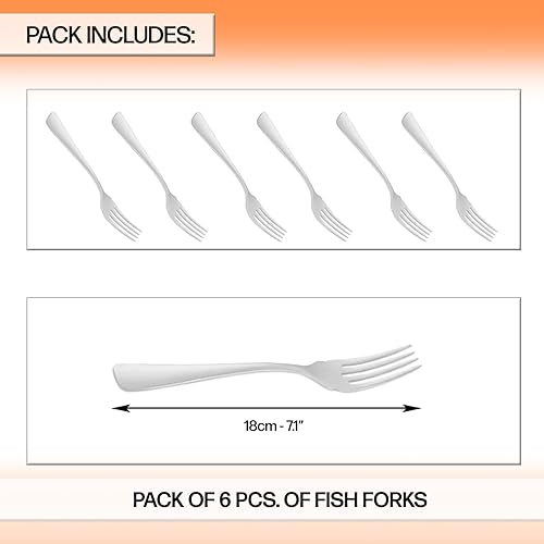 Fourchette à poisson acier inox 6 pieces elegance durabilite nettoyage facile - Nail Gallerys