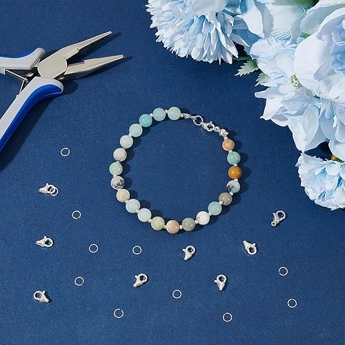 UNICRAFTALE 4pcs Fermoir Bracelet Fermoir Mousqueton Argent Sterling 925 Fermoirs à Bijoux Doré Fermoir Collier Connecteur Fermoir Pince de Homard avec 4Pcs anneaux de Jonction pour Bijoux Fabrication - Nail Gallerys