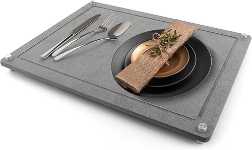 QLoztyse Tapis Egouttoir Vaisselle - Tapis Vaisselle Absorbant de Cuisine en Pierre de Diatomite, Tapis de Séchage Rapide 30x40 CM, Plateau Égouttoir Antidérapant pour Cuisine - Nail Gallerys