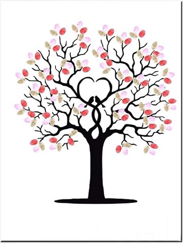 Ejoyous Livre d'or de Signature de Toile d'arbre D'empreintes Digitales de Mariage de Bricolage avec l'affiche de Signature d'invité d'encre de 6 Couleurs pour des Anniversaires de - Nail Gallerys