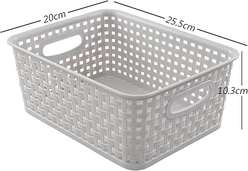 Ucake Panier de Rangement Plastique, Panier Organiseur, Gris, Lot de 6 - Nail Gallerys