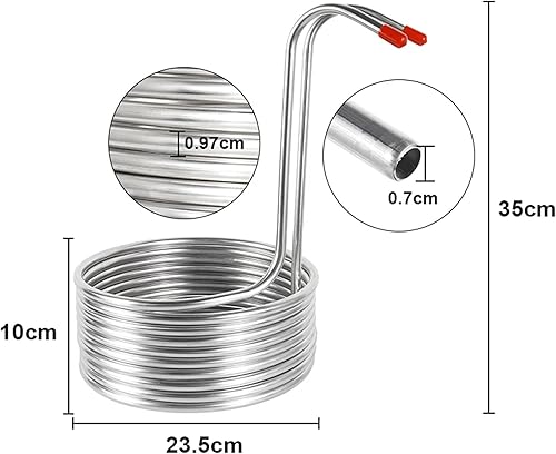 Refroidisseur À Immersion 3/8'' X 8M, Refroidisseur De Moût En Acier Inoxydable Tube De Serpentin De Refroidissement Avec Raccord De Tuyau D'arrosage, Échangeur De Chaleur Pour La Bière Maison - Nail Gallerys