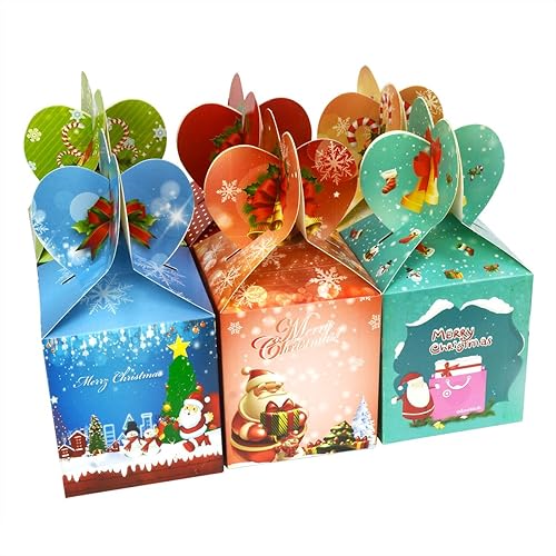 Lot de 12 boîtes pour cadeaux, fruits, bonbons avec illustrations mignonnes pour fête de Noël, mariage et fêtes - Nail Gallerys