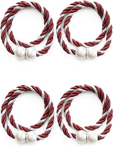 A.Monamour Lot de 4 Pièces Embrasses à Rideaux Attaches de Rideaux Tissé à la Main de Corde Boules Retenues de Draperie Voilage Décoration pour Rideaux Fins et Épais Intérieur Extérieur - Beige - Nail Gallerys