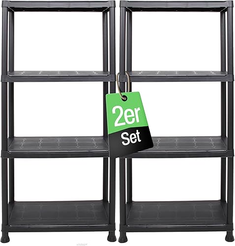 Ondis24 Lot de 2 étagères pour charges lourdes - Étagère de rangement - 135 x 60 x 30 cm - Charge maximale : 80 kg - 4 étagères - Nail Gallerys